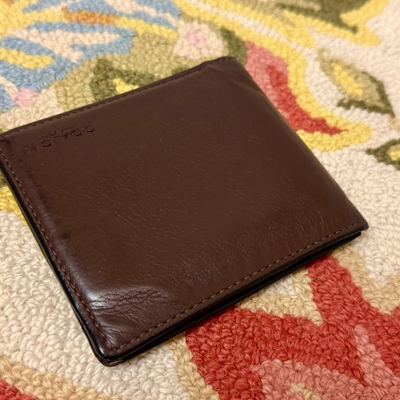 COACH Unisex Dark Brown Pebbled- Textured Leather Bifold Compact Wallet - Picture 5 of 16